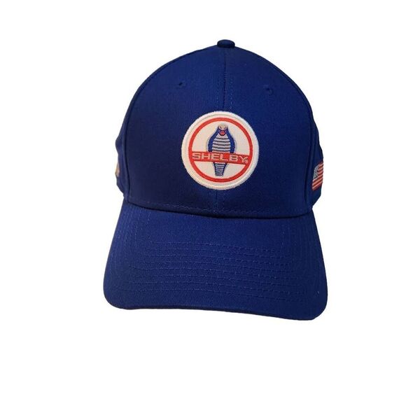 Shelby Cobra VIP Baseball Hat Cap Blue Ford New USA Flag Adjustable Strap Snake - Picture 2 of 8